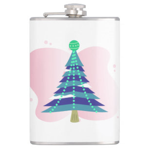 Weihnachtsbaum mit rosa Splash-56434 Flachmann