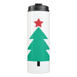 Weihnachtsbaum mit Rot und Grün Streifen Thermosbecher