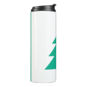 Weihnachtsbaum mit Rot und Grün Streifen Thermosbecher (Nach links gedreht)