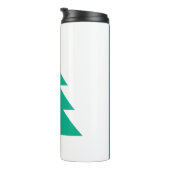 Weihnachtsbaum mit Rot und Grün Streifen Thermosbecher (Nach rechts gedreht)