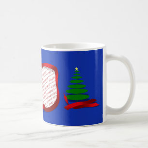 Weihnachtsbaum mit rotem Band Foto Rahmen Kaffeetasse