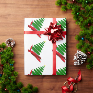 Weihnachtsbaum mit rotem Band Geschenkpapier