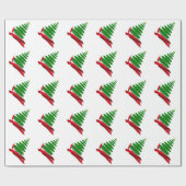 Weihnachtsbaum mit rotem Band Geschenkpapier (Flach)