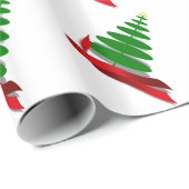 Weihnachtsbaum mit rotem Band Geschenkpapier (Rolleneckpunkt)