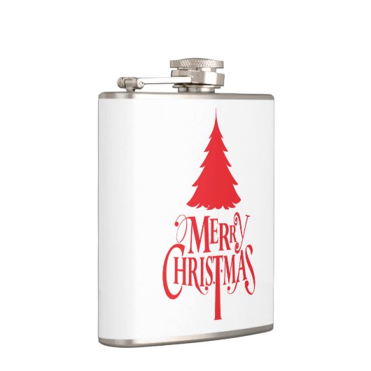 Weihnachtsbaum mit rotem Baum Flachmann (Rechts)