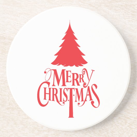 Weihnachtsbaum mit rotem Baum Getränkeuntersetzer (Vorne)