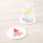 Weihnachtsbaum mit rotem Baum Getränkeuntersetzer (Seite)