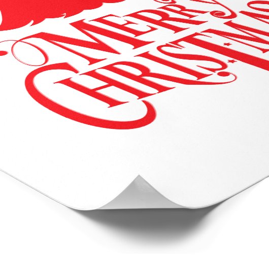 Weihnachtsbaum mit rotem Baum Poster (Ecke)