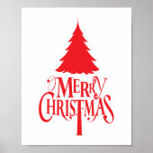 Weihnachtsbaum mit rotem Baum Poster (Vorne)