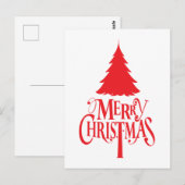 Weihnachtsbaum mit rotem Baum Postkarte (Vorne/Hinten)