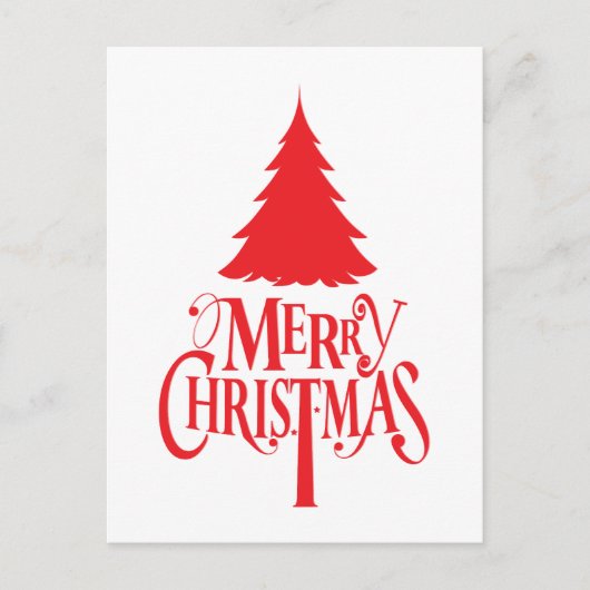 Weihnachtsbaum mit rotem Baum Postkarte (Vorderseite)