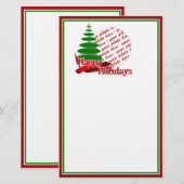 Weihnachtsbaum mit Rotem Foto-Rahmen Briefpapier (Vorne/Hinten)