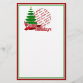 Weihnachtsbaum mit Rotem Foto-Rahmen Briefpapier (Vorderseite)