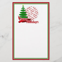 Weihnachtsbaum mit Rotem Foto-Rahmen Briefpapier