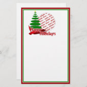 Weihnachtsbaum mit Rotem Foto-Rahmen Briefpapier (Vorne/Hinten)