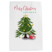 Weihnachtsbaum mit rotem Geschenk Mittlere Geschenktüte (Vorderseite)