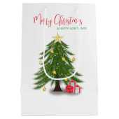 Weihnachtsbaum mit rotem Geschenk Mittlere Geschenktüte (Rückseite)