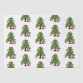 Weihnachtsbaum mit rotem Geschenk Seidenpapier