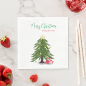 Weihnachtsbaum mit rotem Geschenk Serviette (Beispiel)