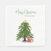 Weihnachtsbaum mit rotem Geschenk Serviette (Vorderseite)