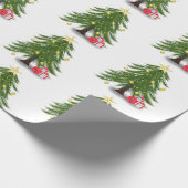 Weihnachtsbaum mit rotem Geschenkpapier (Ecke)