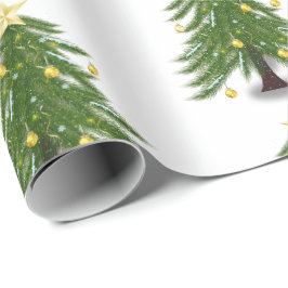 Weihnachtsbaum mit rotem Geschenkpapier