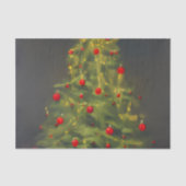 Weihnachtsbaum mit roten Bauern auf dunkelgrau Seidenpapier (Vorderseite)