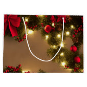 Weihnachtsbaum mit roten Bögen Große Geschenktüte (Rückseite)
