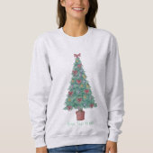 Weihnachtsbaum mit roten Bögen und Glocken Sweatshirt (Vorderseite)
