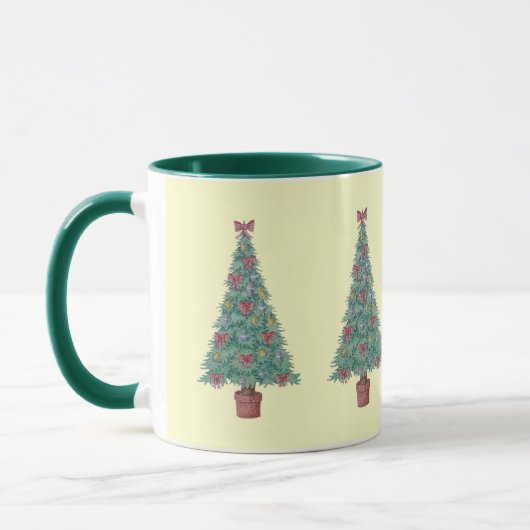Weihnachtsbaum mit roten Knäueln Tasse (Links)