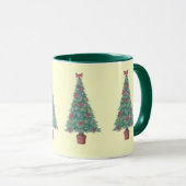 Weihnachtsbaum mit roten Knäueln Tasse (VorderseiteRechts)