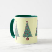 Weihnachtsbaum mit roten Knäueln Tasse (Vorderseite Links)