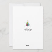 Weihnachtsbaum mit roten Ornamenten Feiertagskarte (Rückseite)