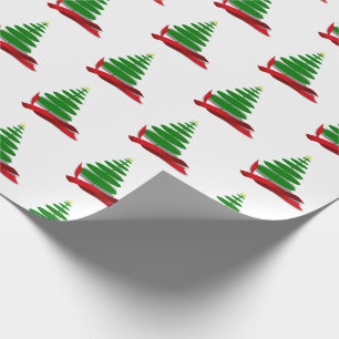 Weihnachtsbaum mit roter Schleife Christmas Geschenkpapier