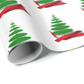 Weihnachtsbaum mit roter Schleife Christmas Geschenkpapier (Rolleneckpunkt)