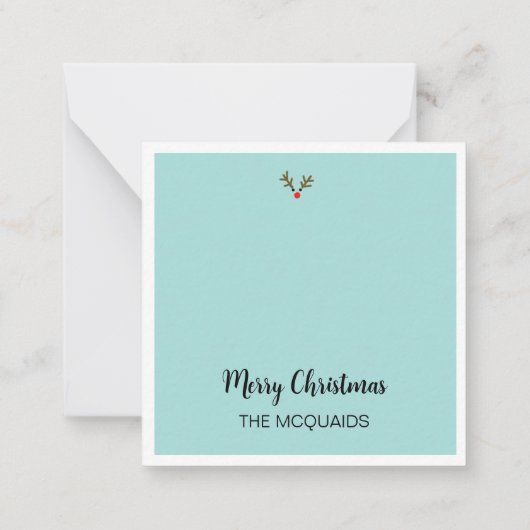 Weihnachtsbaum mit Rudolph-Namen Mitteilungskarte (Rückseite)