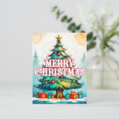 Weihnachtsbaum mit saisonaler Dekoration Postkarte (Stehend Vorderseite)