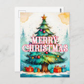Weihnachtsbaum mit saisonaler Dekoration Postkarte (Vorne/Hinten)