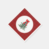 Weihnachtsbaum mit Schleife und Karo Serviette (Ecke)