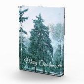 Weihnachtsbaum mit Schnee Fotoblock (Rechts)