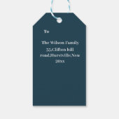 Weihnachtsbaum mit Schnee Frohe Weihnachten Geschenkanhänger (Rückseite)