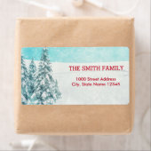 Weihnachtsbaum mit Schnee-Hintergrund-Label (Insitu)