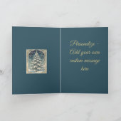 Weihnachtsbaum mit schneebeladenen Ästen Feiertagskarte (Innenseite)