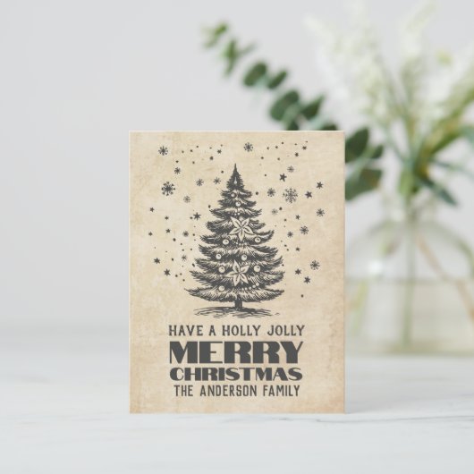 Weihnachtsbaum mit Schneeflocken Weihnachten (Stehend Vorderseite)