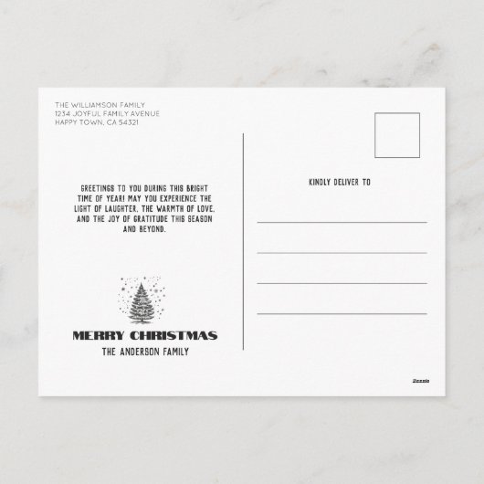 Weihnachtsbaum mit Schneeflocken Weihnachten (Rückseite)