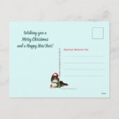 Weihnachtsbaum mit schwarzem Sheltie Urlaub Feiertagspostkarte (Rückseite)