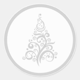 Weihnachtsbaum mit silbergrauen Wirbel Aufkleber