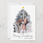 Weihnachtsbaum mit Star Frame Foto Weihnachtskarte Einladung (Vorderseite)