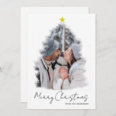 Weihnachtsbaum mit Star Frame Foto Weihnachtskarte Einladung (Vorne/Hinten)