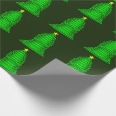 Weihnachtsbaum mit Star Green Wrapping Paper Geschenkpapier (Ecke)